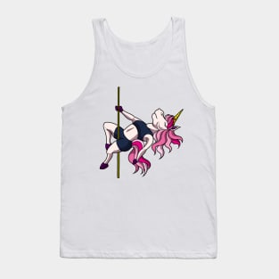 Unicorn on pole dance pole - Pole Fitness Tank Top